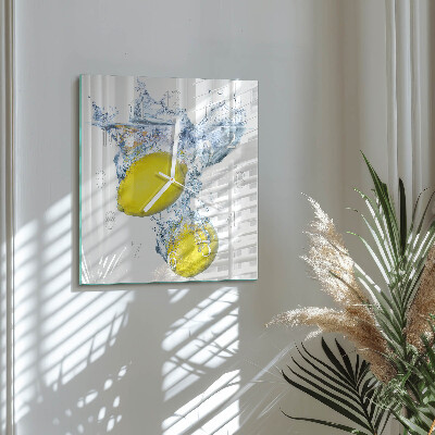 Orologio quadrato Limoni in acqua