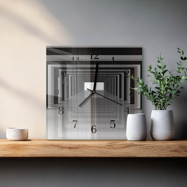Orologio quadrato Tunnel 3D