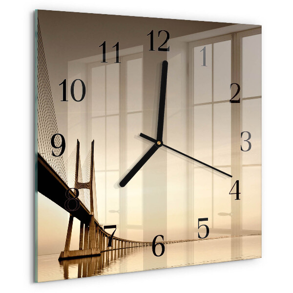 Orologio quadrato Ponte Sepia