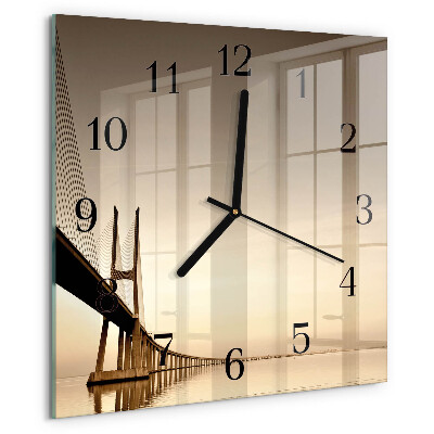 Orologio quadrato Ponte Sepia