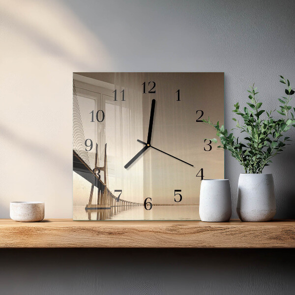 Orologio quadrato Ponte Sepia