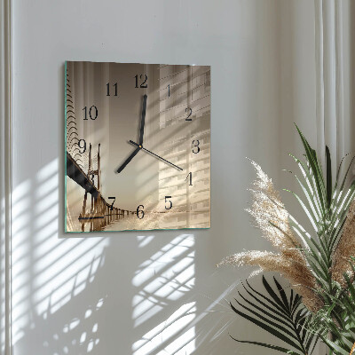 Orologio quadrato Ponte Sepia