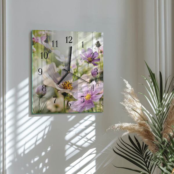 Orologio quadrato Fiori di cosmo