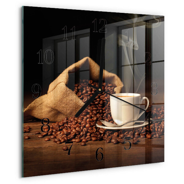 Orologio quadrato chicchi di caffè