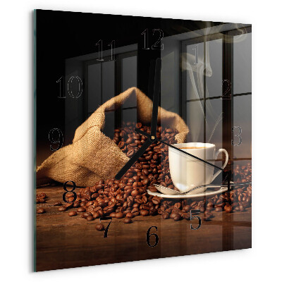 Orologio quadrato chicchi di caffè