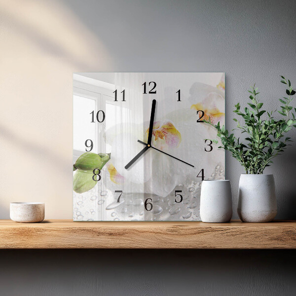 Orologio quadrato Orchidea