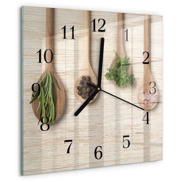 Orologio quadrato cucchiaio di legno
