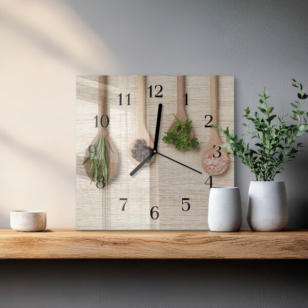 Orologio quadrato cucchiaio di legno