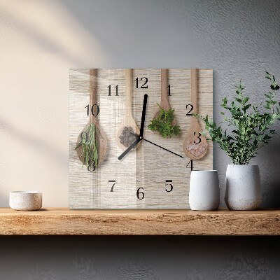 Orologio quadrato cucchiaio di legno