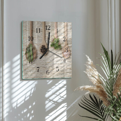 Orologio quadrato cucchiaio di legno