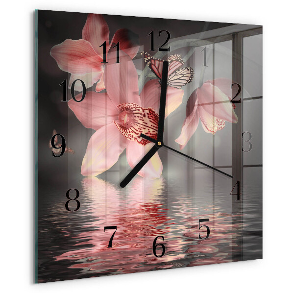 Orologio quadrato Orchidea