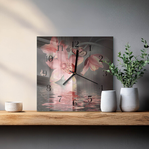 Orologio quadrato Orchidea