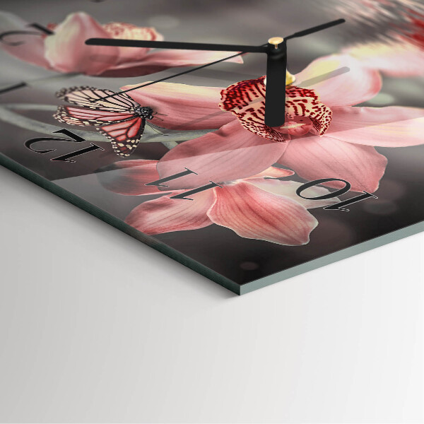 Orologio quadrato Orchidea