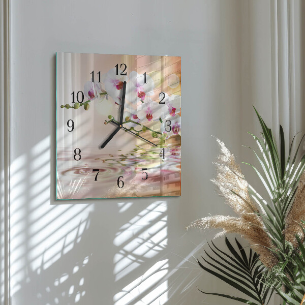 Orologio quadrato Orchidea