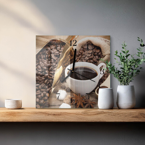 Orologio quadrato Caffè