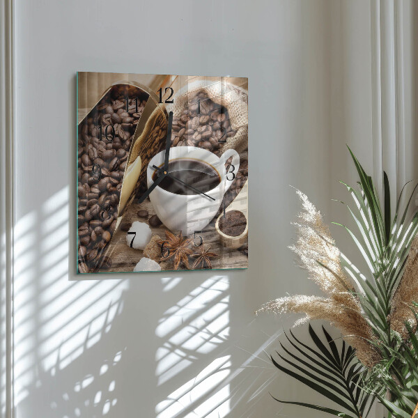 Orologio quadrato Caffè