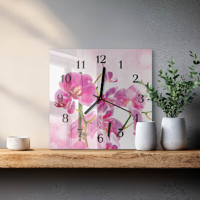 Orologio quadrato Orchidea