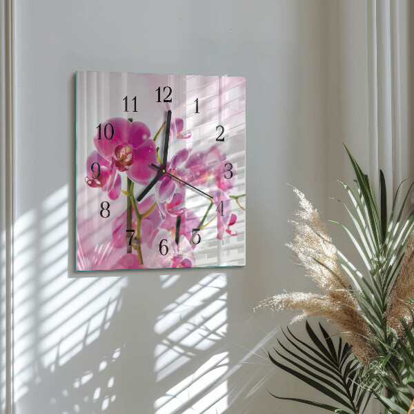 Orologio quadrato Orchidea