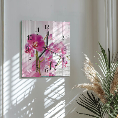 Orologio quadrato Orchidea