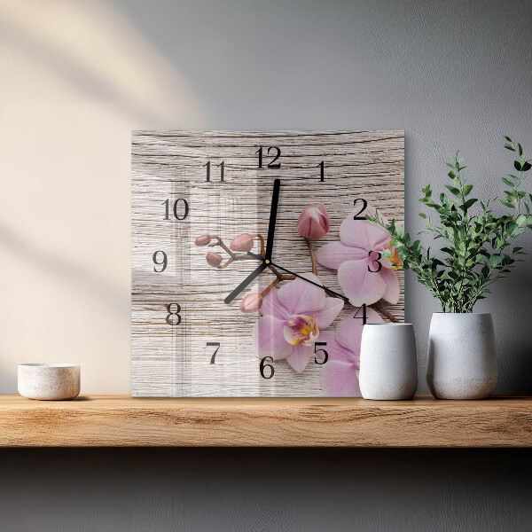 Orologio quadrato Orchidea