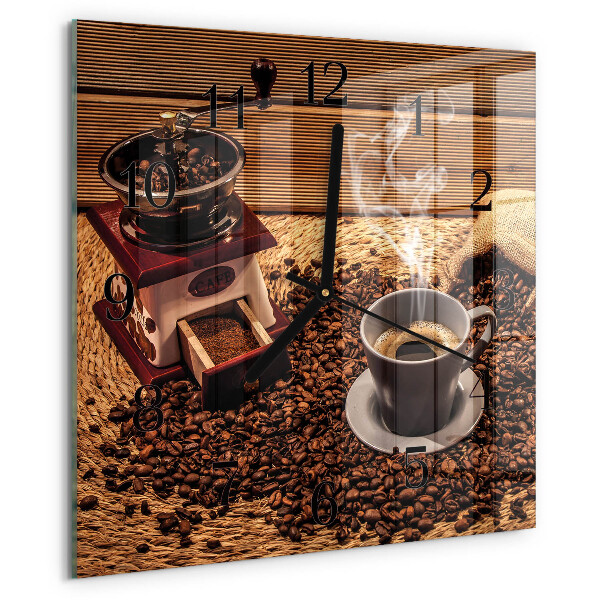 Orologio quadrato chicchi di caffè