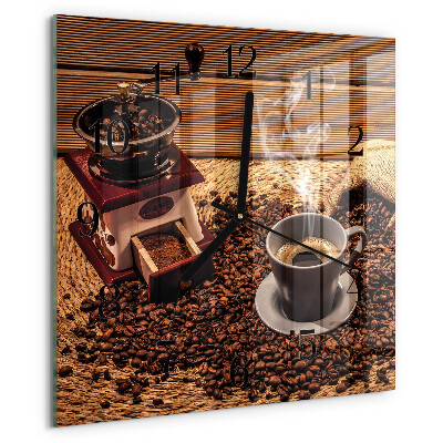 Orologio quadrato chicchi di caffè