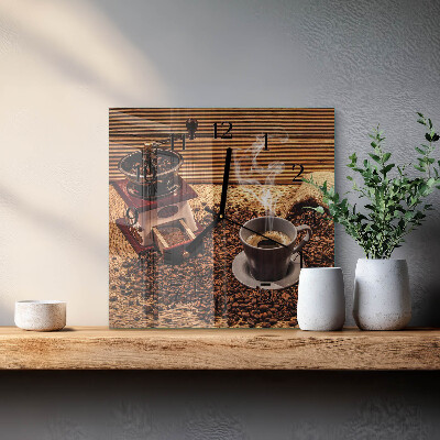 Orologio quadrato chicchi di caffè