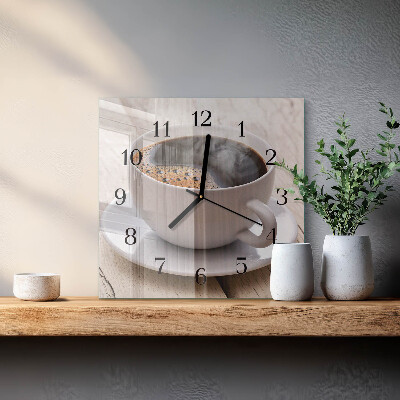 Orologio quadrato Caffè