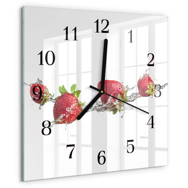 Orologio quadrato Fragole in acqua