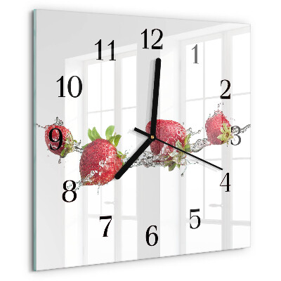 Orologio quadrato Fragole in acqua