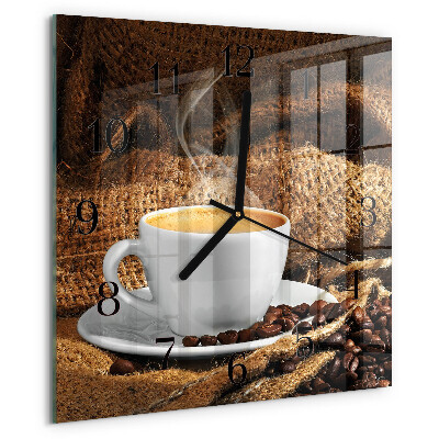 Orologio quadrato chicchi di caffè