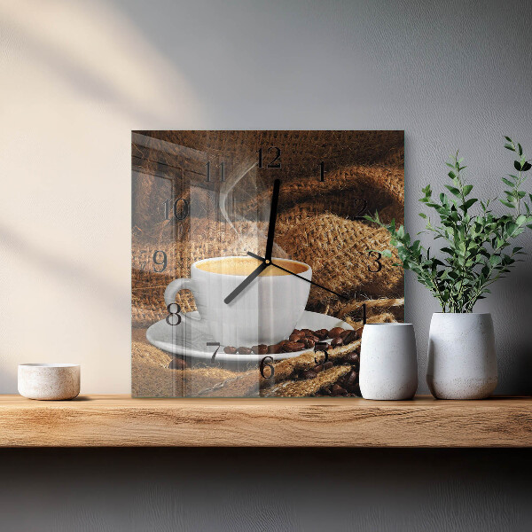 Orologio quadrato chicchi di caffè