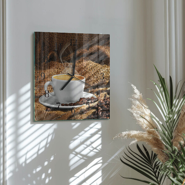 Orologio quadrato chicchi di caffè