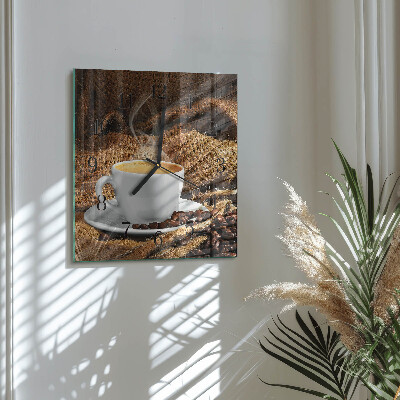 Orologio quadrato chicchi di caffè