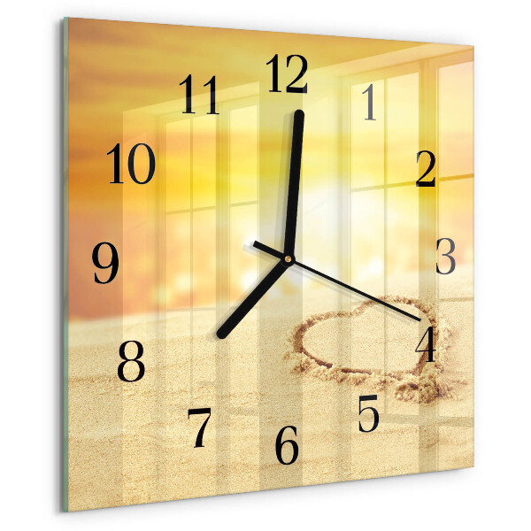 Orologio quadrato Cuore nella sabbia