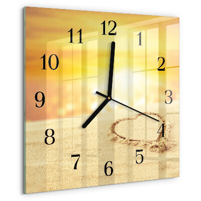 Orologio quadrato Cuore nella sabbia