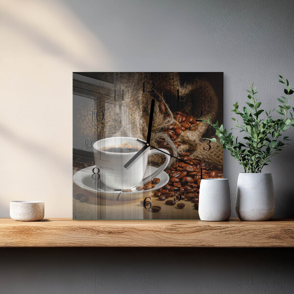 Orologio quadrato Caffè