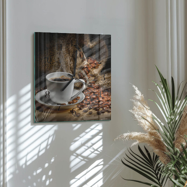 Orologio quadrato Caffè