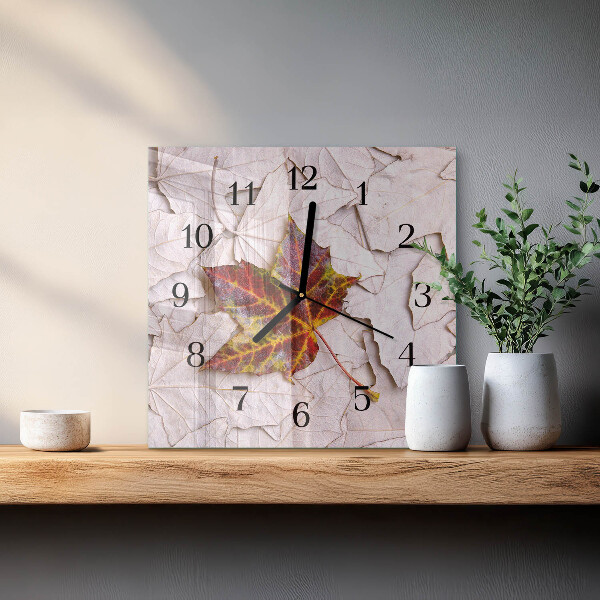 Orologio quadrato Foglia d'acero