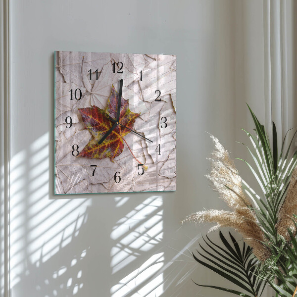 Orologio quadrato Foglia d'acero
