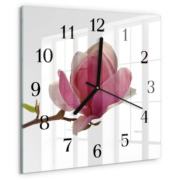 Orologio quadrato Fiore di magnolia