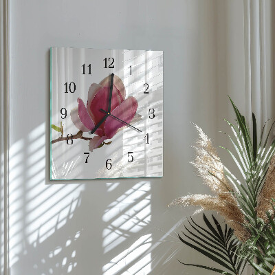 Orologio quadrato Fiore di magnolia