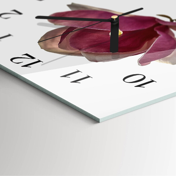 Orologio quadrato Fiore di magnolia