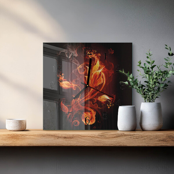 Orologio quadrato Fiamma di fuoco