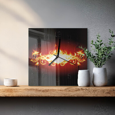 Orologio quadrato Fiamma di fuoco