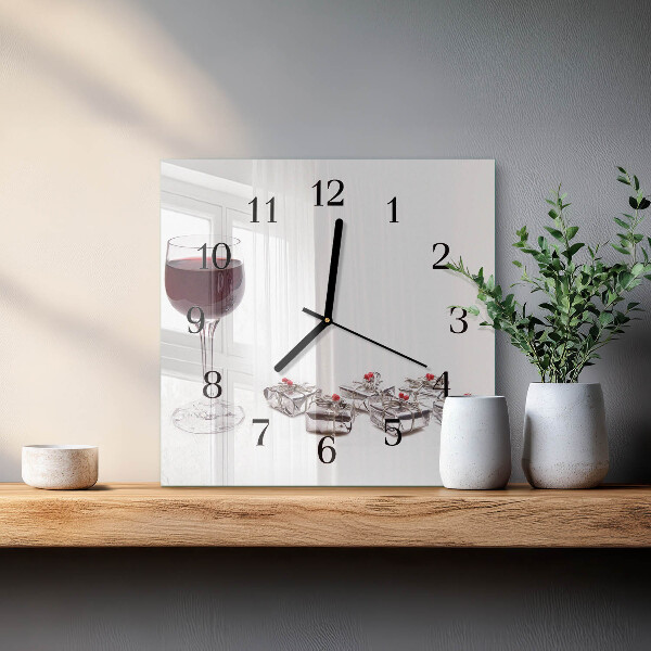 Orologio quadrato Bicchiere da vino