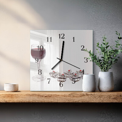 Orologio quadrato Bicchiere da vino