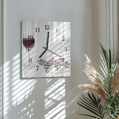 Orologio quadrato Bicchiere da vino