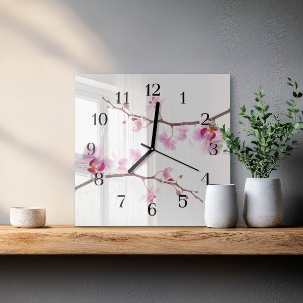 Orologio quadrato Orchidea