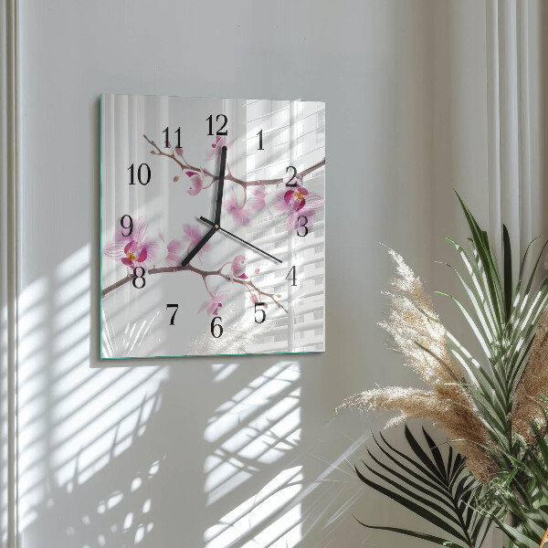 Orologio quadrato Orchidea